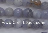 CAG4361 15.5 inches 6mm faceted round blue lace agate beads