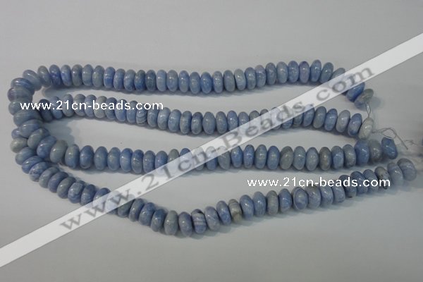 CAG4373 15.5 inches 6*12mm rondelle dyed blue lace agate beads