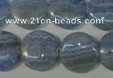 CAG4382 15.5 inches 20mm flat round dyed blue lace agate beads