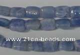 CAG4387 15.5 inches 8*10mm rectangle dyed blue lace agate beads