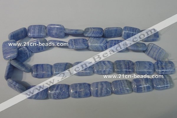 CAG4390 15.5 inches 18*25mm rectangle dyed blue lace agate beads