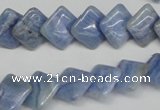 CAG4396 15.5 inches 12*12mm diamond dyed blue lace agate beads