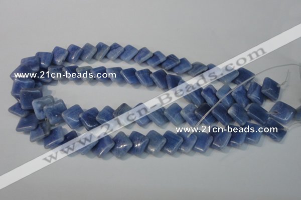 CAG4397 15.5 inches 14*14mm diamond dyed blue lace agate beads