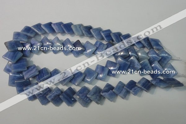 CAG4398 15.5 inches 18*18mm diamond dyed blue lace agate beads