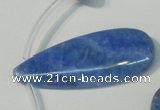 CAG4400 Top-drilled 16*28mm – 16*38mm flat teardrop blue lace agate beads