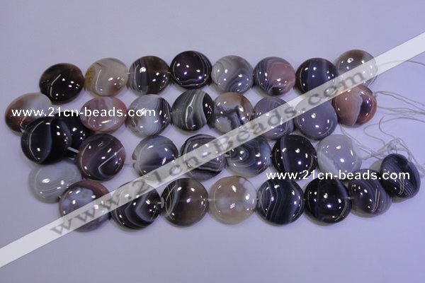 CAG4448 15.5 inches 25mm flat round botswana agate beads wholesale