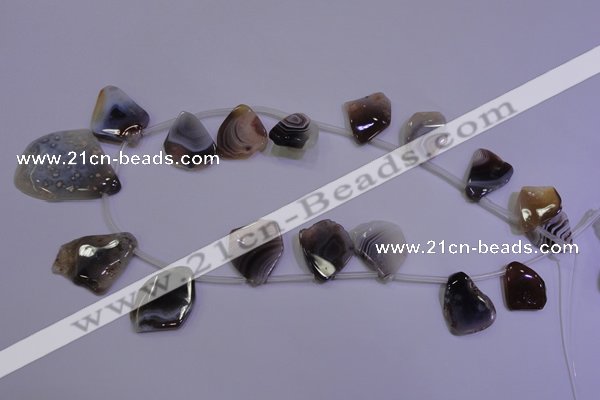 CAG4468 Top-drilled 15*20mm – 28*38mm freeform botswana agate beads