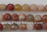 CAG4471 15.5 inches 6mm faceted round pink botswana agate beads