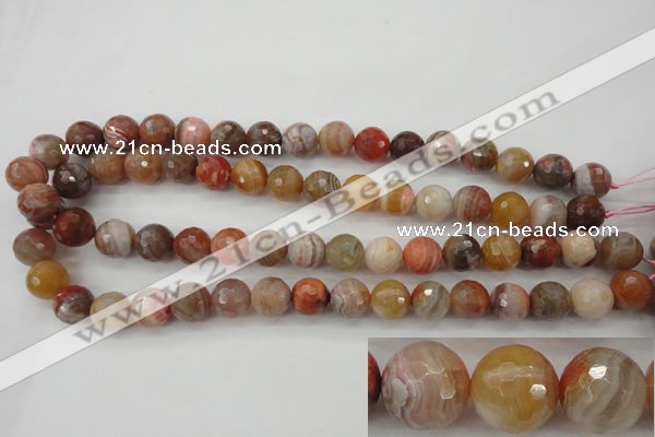 CAG4474 15.5 inches 12mm faceted round pink botswana agate beads