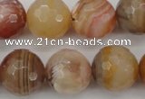 CAG4475 15.5 inches 14mm faceted round pink botswana agate beads