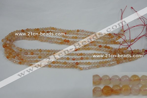 CAG4480 15.5 inches 4mm faceted round fire crackle agate beads