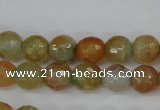 CAG4481 15.5 inches 6mm faceted round fire crackle agate beads