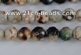 CAG4483 15.5 inches 6mm faceted round fire crackle agate beads