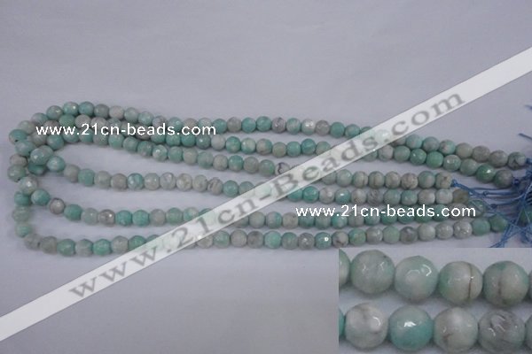 CAG4484 15.5 inches 6mm faceted round agate beads wholesale