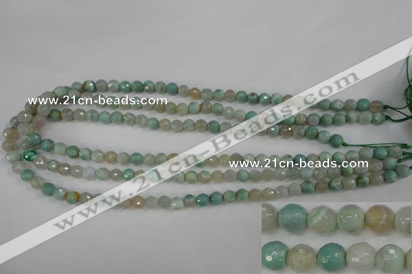 CAG4486 15.5 inches 6mm faceted round agate beads wholesale