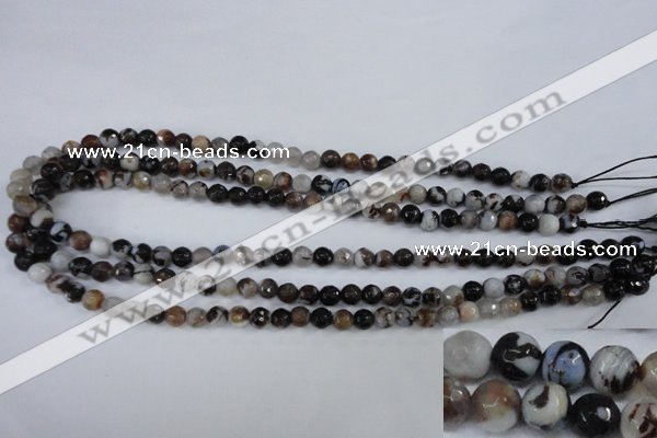 CAG4490 15.5 inches 6mm faceted round agate beads wholesale