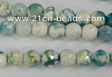 CAG4492 15.5 inches 8mm faceted round fire crackle agate beads