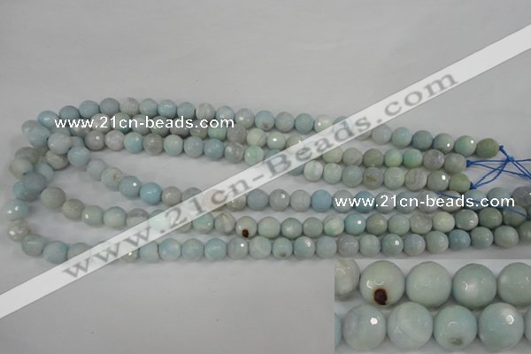 CAG4493 15.5 inches 8mm faceted round fire crackle agate beads