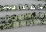 CAG4497 15.5 inches 8mm faceted round fire crackle agate beads