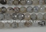 CAG4498 15.5 inches 8mm faceted round fire crackle agate beads