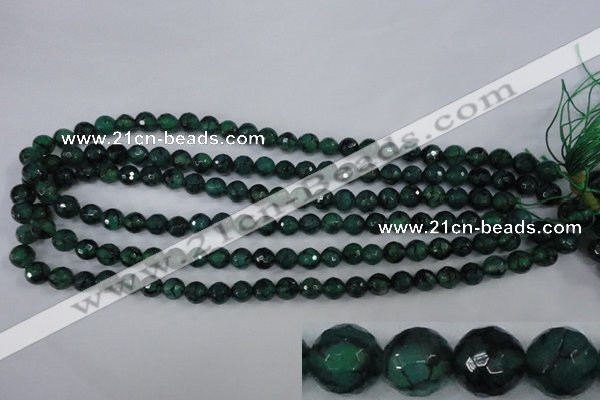 CAG4499 15.5 inches 8mm faceted round fire crackle agate beads