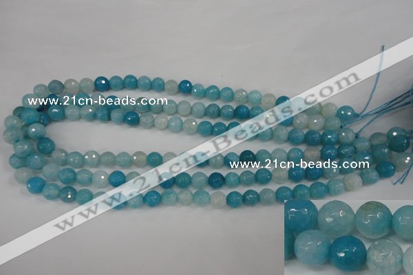 CAG4500 15.5 inches 8mm faceted round fire crackle agate beads