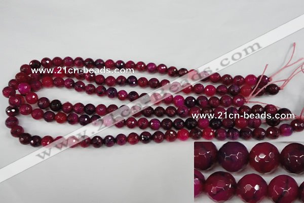 CAG4503 15.5 inches 8mm faceted round fire crackle agate beads