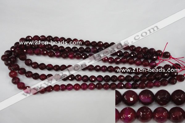 CAG4508 15.5 inches 8mm faceted round agate beads wholesale