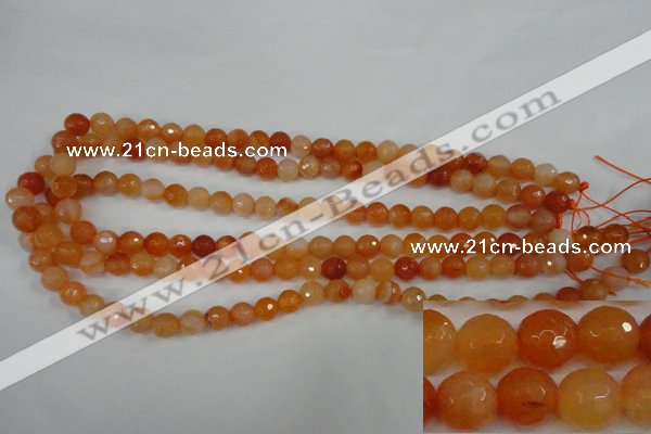 CAG4509 15.5 inches 8mm faceted round agate beads wholesale