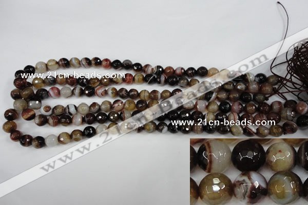 CAG4510 15.5 inches 8mm faceted round agate beads wholesale