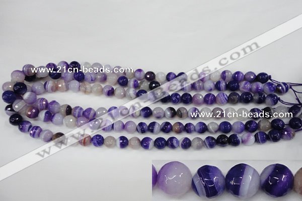 CAG4511 15.5 inches 8mm faceted round agate beads wholesale