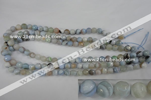 CAG4512 15.5 inches 8mm faceted round agate beads wholesale