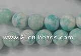 CAG4517 15.5 inches 10mm faceted round fire crackle agate beads