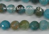 CAG4518 15.5 inches 10mm faceted round fire crackle agate beads