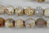 CAG4521 15.5 inches 10mm faceted round fire crackle agate beads