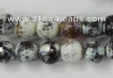 CAG4522 15.5 inches 10mm faceted round fire crackle agate beads