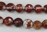 CAG4528 15.5 inches 10mm faceted round fire crackle agate beads