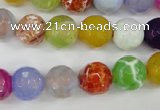 CAG4530 15.5 inches 10mm faceted round fire crackle agate beads