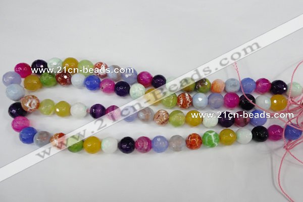 CAG4530 15.5 inches 10mm faceted round fire crackle agate beads