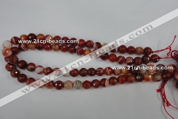 CAG4534 15.5 inches 10mm faceted round agate beads wholesale