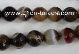 CAG4535 15.5 inches 10mm faceted round agate beads wholesale