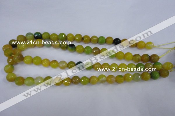 CAG4536 15.5 inches 10mm faceted round agate beads wholesale