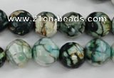 CAG4545 15.5 inches 12mm faceted round fire crackle agate beads