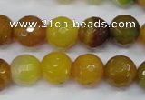 CAG4550 15.5 inches 12mm faceted round agate beads wholesale