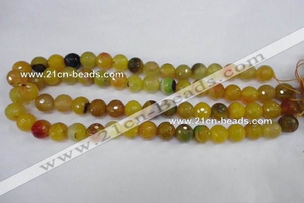 CAG4550 15.5 inches 12mm faceted round agate beads wholesale