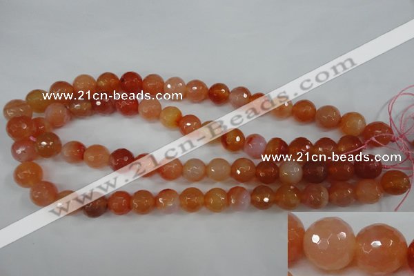 CAG4551 15.5 inches 12mm faceted round agate beads wholesale