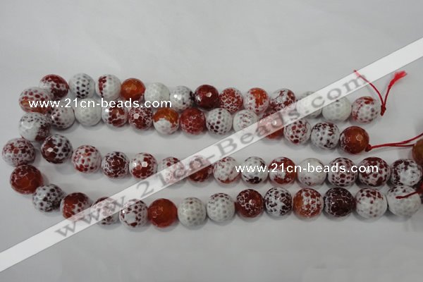 CAG4560 15.5 inches 14mm faceted round fire crackle agate beads