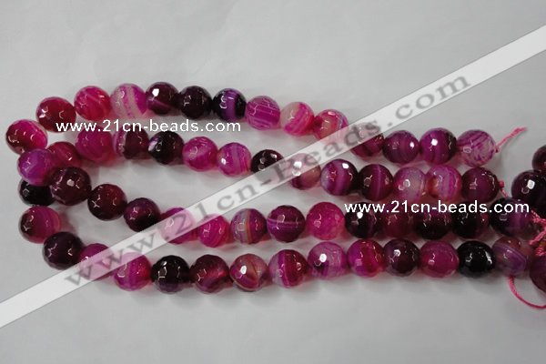 CAG4568 15.5 inches 14mm faceted round agate beads wholesale