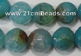 CAG4571 15.5 inches 16mm faceted round fire crackle agate beads