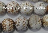 CAG4573 15.5 inches 16mm faceted round fire crackle agate beads